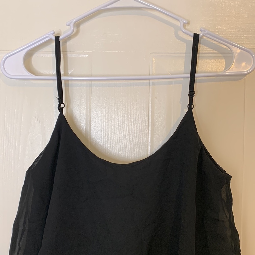 NWT Wet Seal black maxi dress with a chiffon overlay size medium - Picture 2 of 7
